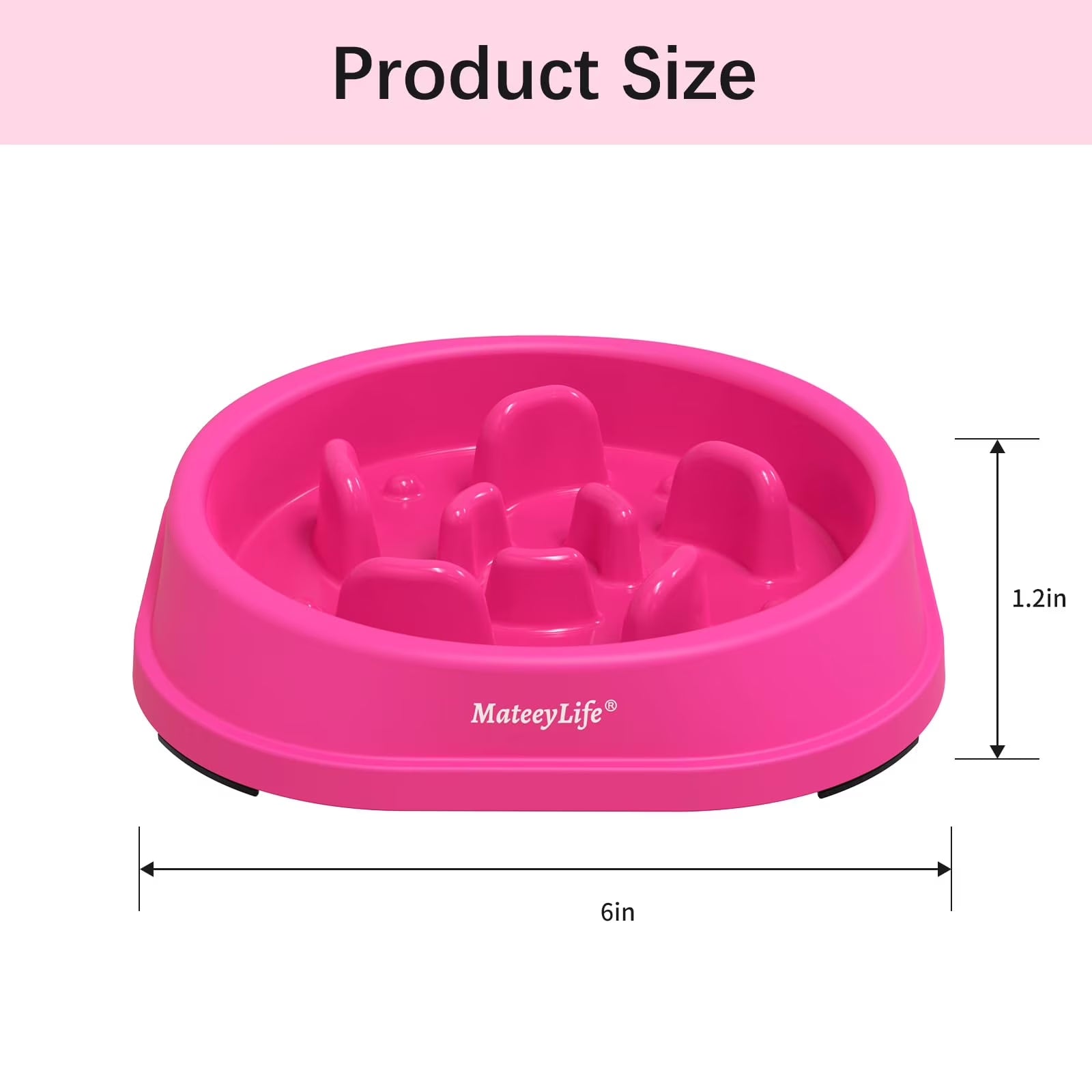Slow Feeder Dog Bowls, Non Slip Cat Food Bowls, Bloat Stop Maze Pet Dishes, Interactive Feeder for Small Breeds 1 Cup Purple
