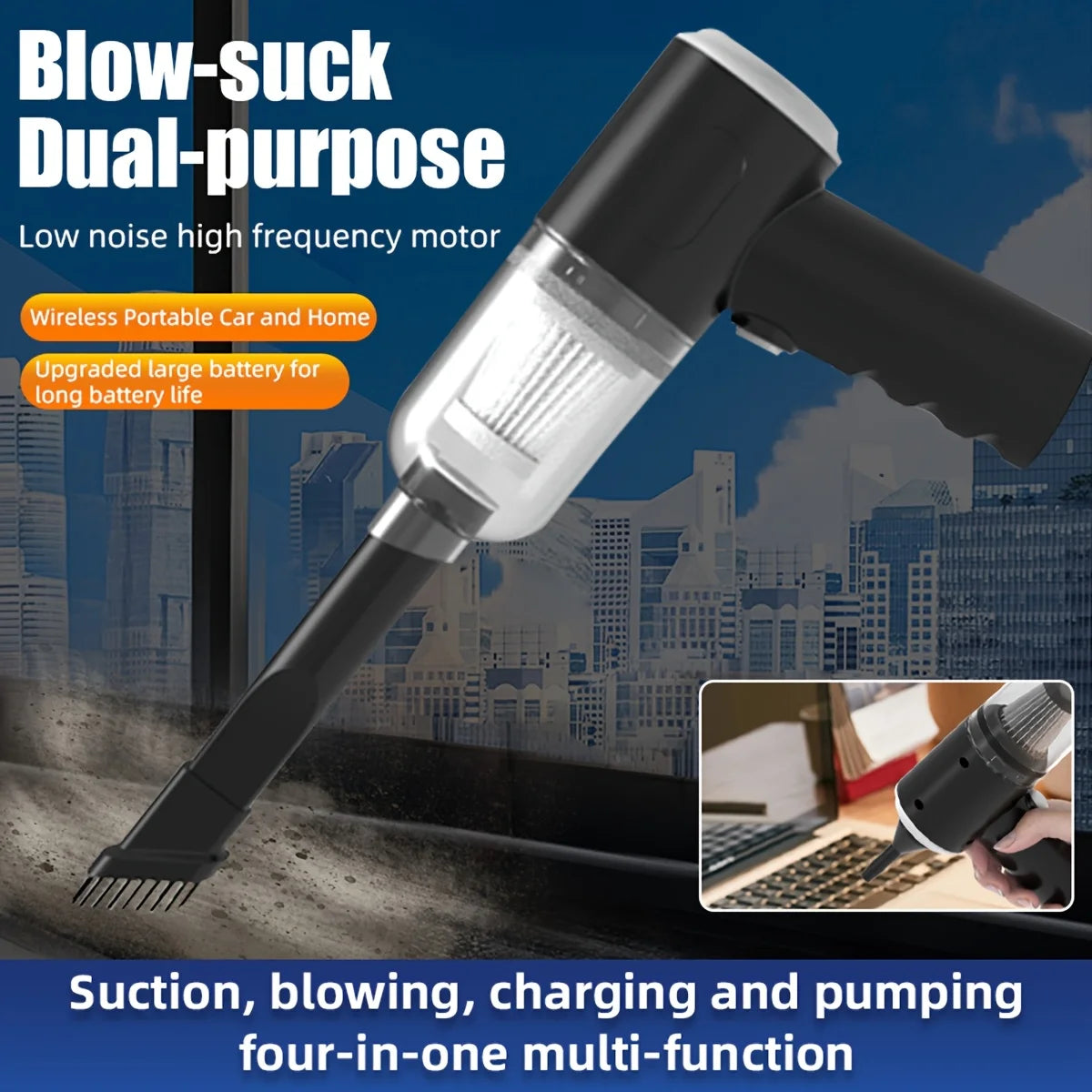6 in 1 Car Vacuum Cleaner Suction Blow Vaccum Vacum Wireless Home Handheld Charging Portable Mini Small Aspiradora Auto Machine