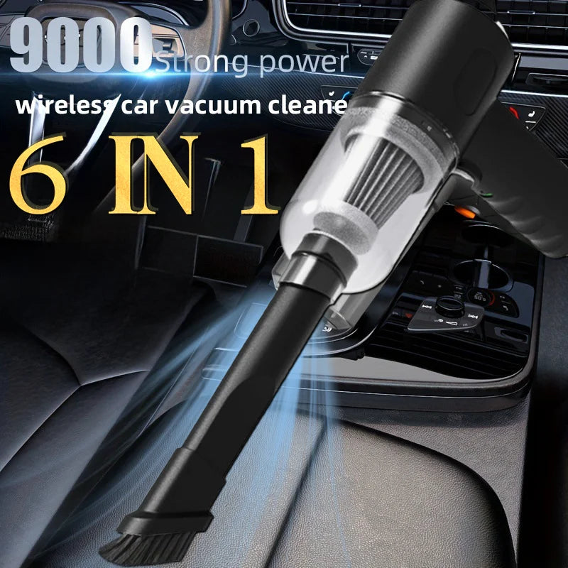 6 in 1 Car Vacuum Cleaner Suction Blow Vaccum Vacum Wireless Home Handheld Charging Portable Mini Small Aspiradora Auto Machine